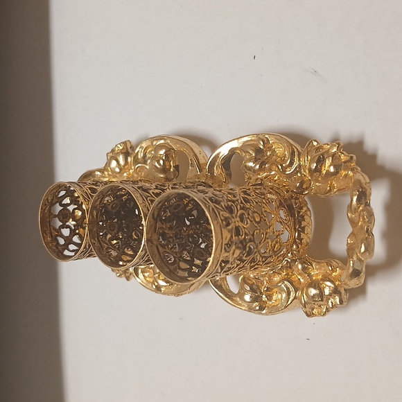 Vintage 3 Tube Lipstick Holder Stylebuilt Accessories NY Filigree Dressing Table - Picture 8 of 8